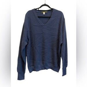 Peruvian Connection Sweater Large Blue Alpaca Pullover Sz:L